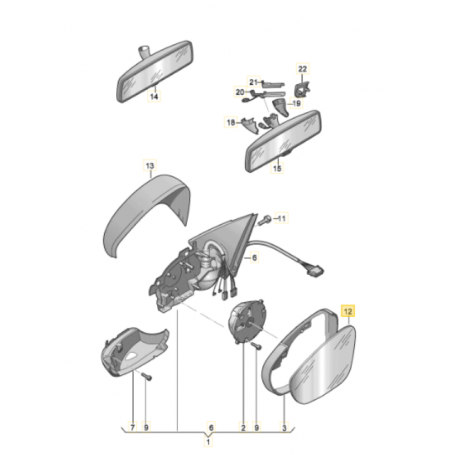 Genuine VW MK6 Golf Mirror Glass Options - RHD UK Models
