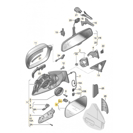 Genuine Audi 8P Platform Replacement Mirror Glass Options