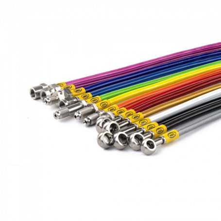 HEL Custom Performance Front Braided Brake Lines - MK5 GTi Body To MQB Performance Pack (MK7R / 8V S3 / GTI PP) Caliper