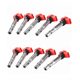 Genuine Audi R8 Red Coil Packs - Set of 10