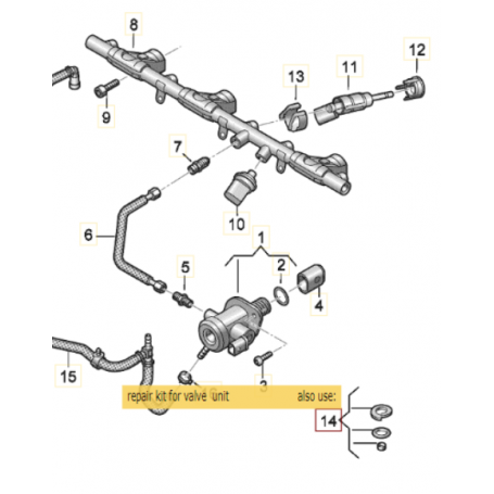 Genuine VAG DNWA TTRS / RS3 High Pressure Injector Seal Kit - 07K998907