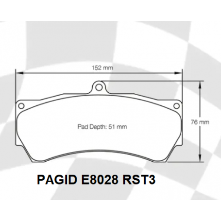 Pagid Racing E8028 RST3 Pads To Suit Alcon 6 Piston Calipers - E8028RST3