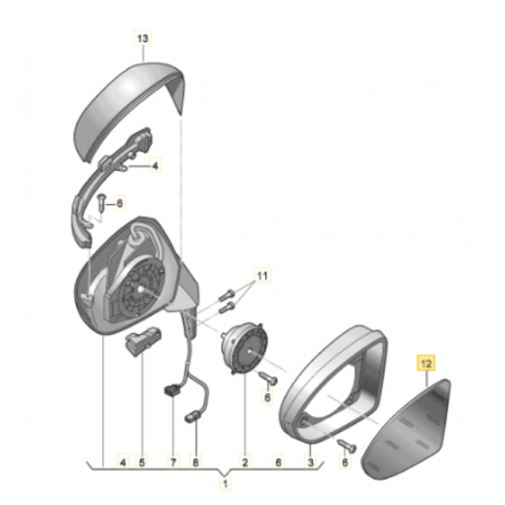 Genuine VW MK7 Golf Mirror Glass Options